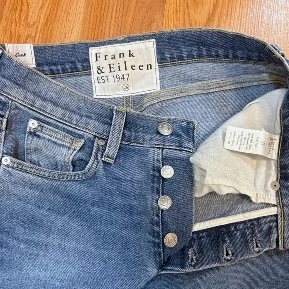 Frank & Eileen Cork The Everyday‎ Jean Straight Leg Crop in Antique Blue Size 26 - Picture 5 of 11